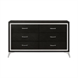 Pemberly Row Huxley 6-Drawer Solid Wood Dresser in Black