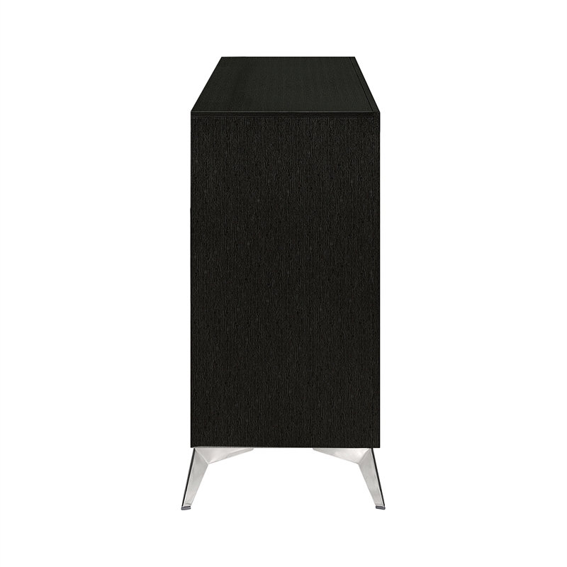 Pemberly Row Huxley 6-Drawer Solid Wood Dresser in Black