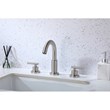 Pemberly Row Brass Double Handle Bathroom Faucet in Brushed Nickel