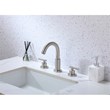 Pemberly Row Brass Double Handle Bathroom Faucet in Brushed Nickel