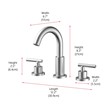 Pemberly Row Brass Double Handle Bathroom Faucet in Brushed Nickel