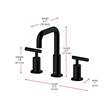 Pemberly Row Brass Double-Handle Bathroom Faucet in Black Finish