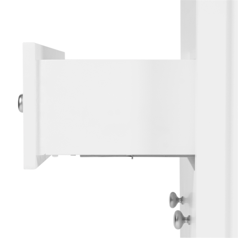 Pemberly Row 28 in. Wood 2 Drawer Nightstand with Open Shelf - White