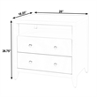 Pemberly Row 28 in. Wood 2 Drawer Nightstand with Open Shelf - White