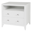 Pemberly Row 28 in. Wood 2 Drawer Nightstand with Open Shelf - White