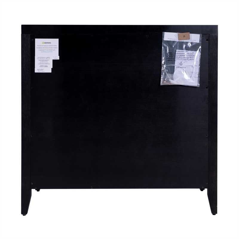 Pemberly Row 34 in. Rectangular Wood 3 Drawer Chest - Coffee Brown