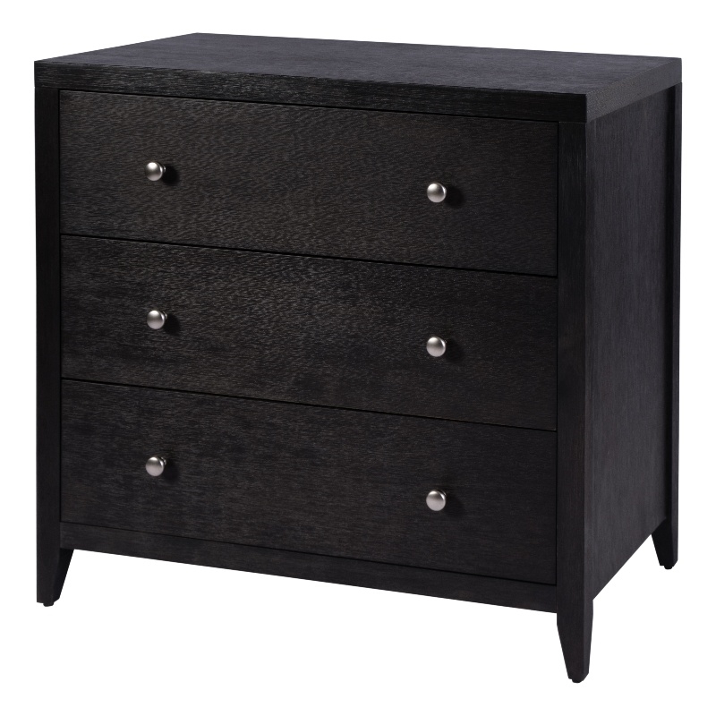Pemberly Row 34 in. Rectangular Wood 3 Drawer Chest - Coffee Brown