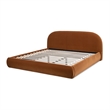 Pemberly Row Upholstered Platform Bed in Burnt Orange Performance Velvet