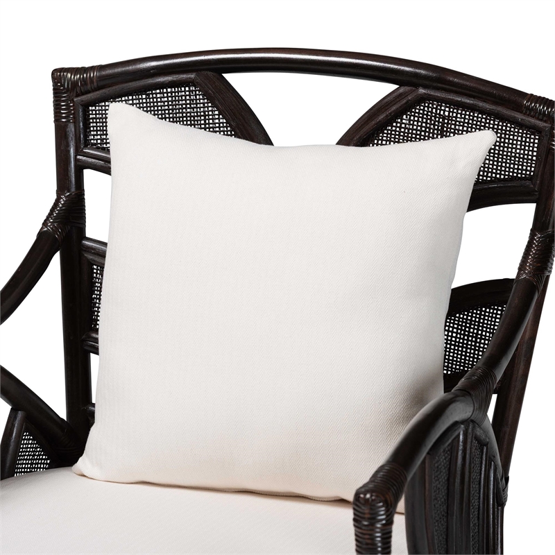 Pemberly Row Rattan Armchair with Leaf Frame and Wicker Design