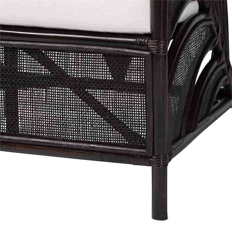 Pemberly Row Rattan Armchair with Leaf Frame and Wicker Design