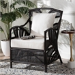 Pemberly Row Rattan Armchair with Leaf Frame and Wicker Design