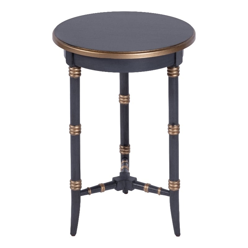 Pemberly Row 16 in. Round 3 Leg Side Table with Veneer Top - Pastel Blue