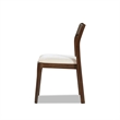 Pemberly Row Reclaimed Pine Dining Chair Set of 2 in Beige Chenille