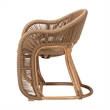 Pemberly Row Isra Natural Rattan Chair with Synthetic Wicker Frame