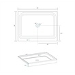 Pemberly Row 48x36 Plastic Shower Tray in Glossy White with Center Drain