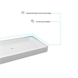 Pemberly Row 48x36 Plastic Shower Tray in Glossy White with Center Drain