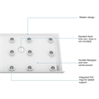 Pemberly Row 48x36 Plastic Shower Tray in Glossy White with Center Drain