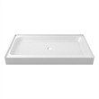 Pemberly Row 48x36 Plastic Shower Tray in Glossy White with Center Drain