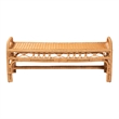 Pemberly Row Ayala Natural Rattan Accent Bench Handwoven Bohemian Seating