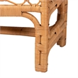 Pemberly Row Ayala Natural Rattan Accent Bench Handwoven Bohemian Seating