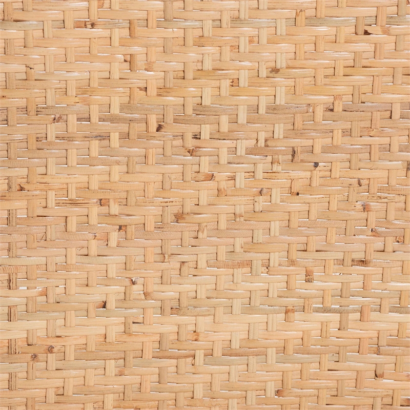 Pemberly Row Lesia Natural Rattan Dining Chair with Espresso Finish