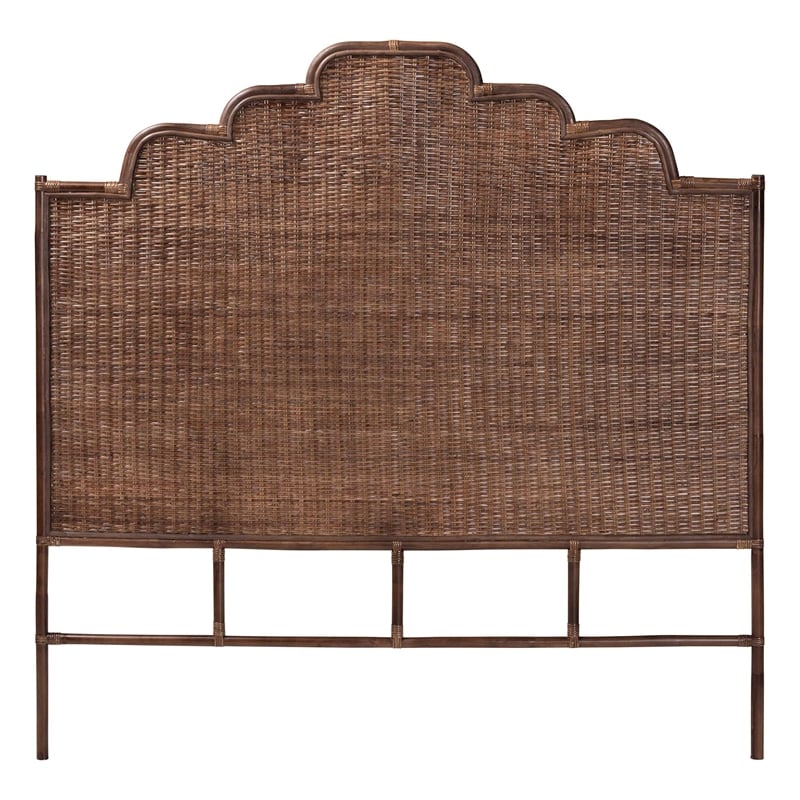 Pemberly Row Raphaela Natural Rattan King Panel Headboard