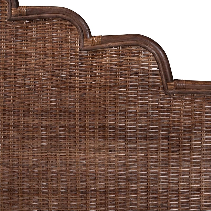 Pemberly Row Raphaela Natural Rattan King Panel Headboard