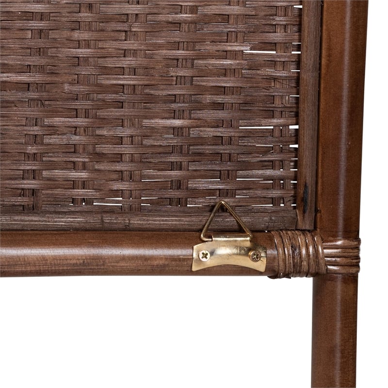 Pemberly Row Raphaela Natural Rattan King Panel Headboard
