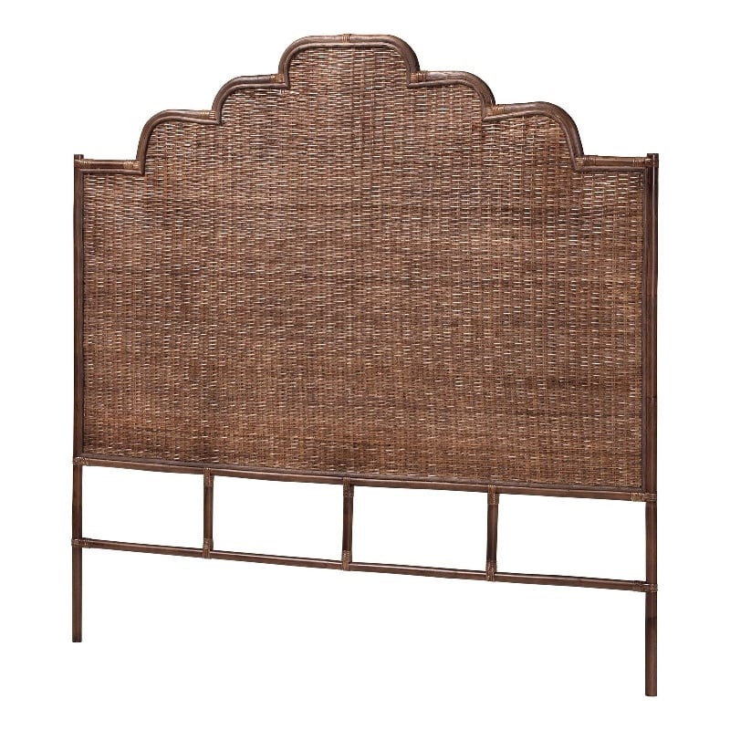 Pemberly Row Raphaela Natural Rattan King Panel Headboard