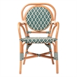 Pemberly Row Mattie Handwoven Rattan Bistro Chair in Green