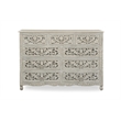 Pemberly Row Farmhouse 9-Drawer Solid Wood Dresser with Floral Carved Details