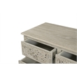Pemberly Row Farmhouse 9-Drawer Solid Wood Dresser with Floral Carved Details