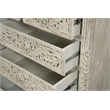 Pemberly Row Farmhouse 9-Drawer Solid Wood Dresser with Floral Carved Details