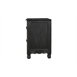 Pemberly Row 2-Drawer Floral Carved Solid Wood Nightstand in Black