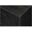 Pemberly Row 2-Drawer Floral Carved Solid Wood Nightstand in Black