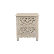 Pemberly Row Farmhouse 2-Drawer Solid Wood Nightstand in Weathered White