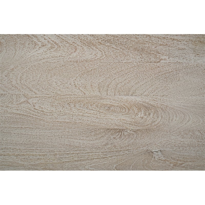 Pemberly Row Farmhouse 9-Drawer Solid Wood Dresser with Floral Carvings in White
