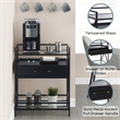 Pemberly Row Serving Bar in Black Wood Finish with Metal Frame