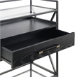 Pemberly Row Serving Bar in Black Wood Finish with Metal Frame