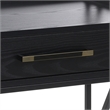 Pemberly Row Serving Bar in Black Wood Finish with Metal Frame