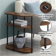 Pemberly Row Oval Chairside End Table with USB Ports in Walnut Wood