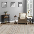 Pemberly Row Oval Chairside End Table with USB Ports in Walnut Wood