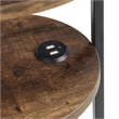 Pemberly Row Oval Chairside End Table with USB Ports in Walnut Wood