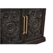 Pemberly Row Isabella 3-Drawer 4-Door Solid Wood Sideboard in Black