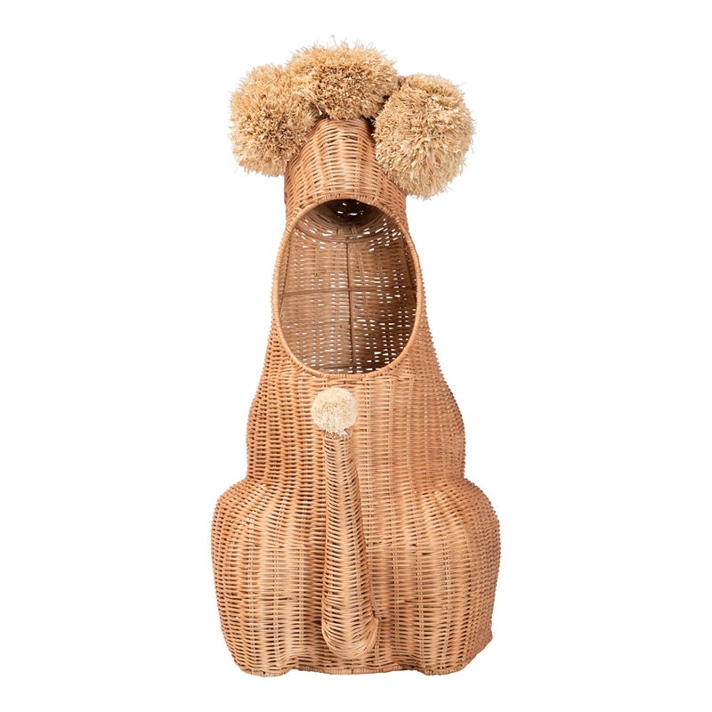 Pemberly Row Handcrafted Rattan Poodle Umbrella Holder