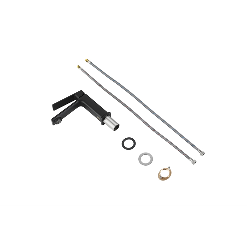 Pemberly Row Brass Single Hole Bathroom Faucet in Matte Black