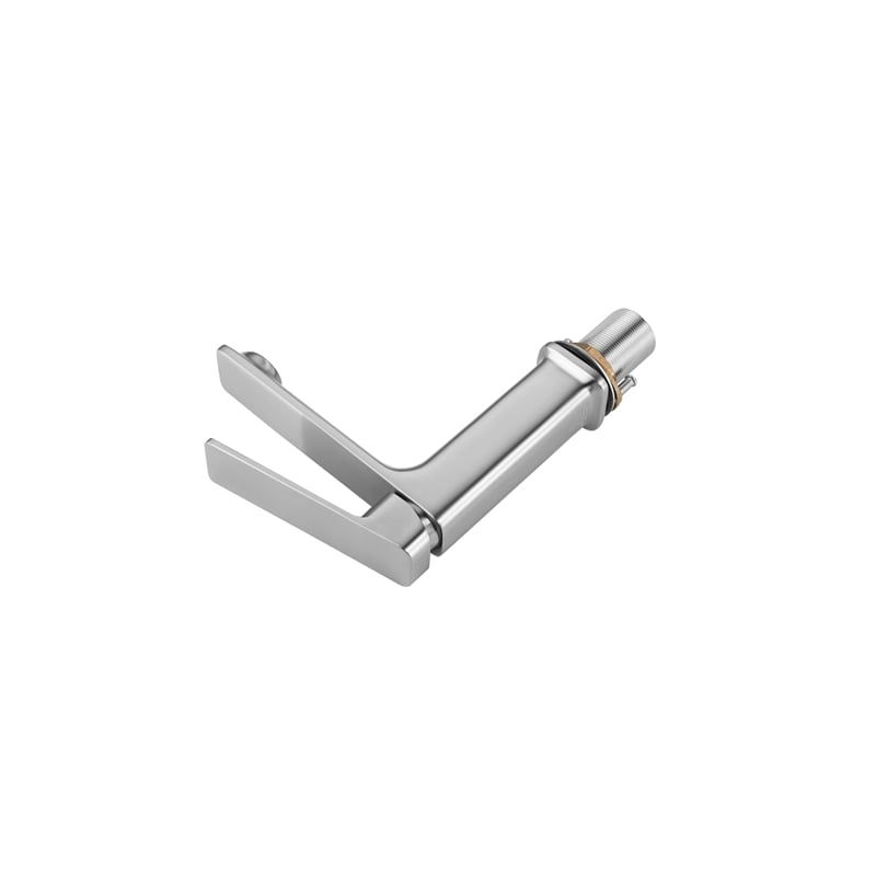 Pemberly Row Brass Single Hole Bathroom Faucet in Brushed Nickel