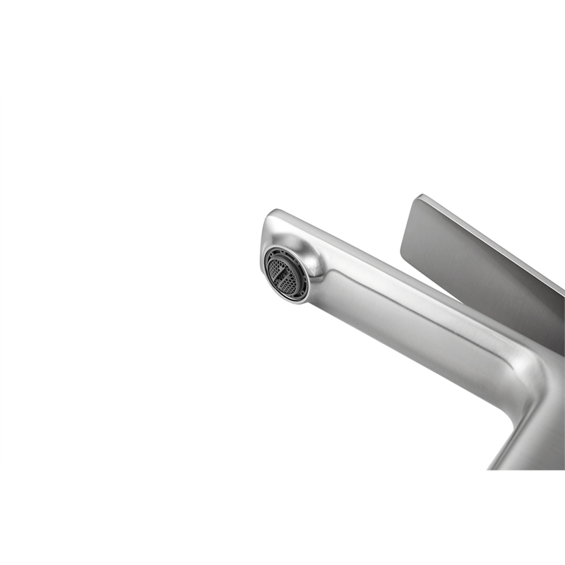 Pemberly Row Brass Single Hole Bathroom Faucet in Brushed Nickel
