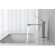 Pemberly Row Brass Single Hole Bathroom Faucet in Brushed Nickel