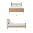 Pemberly Row Queen Platform Bed in Light Oak with Heathered Ivory Upholstery